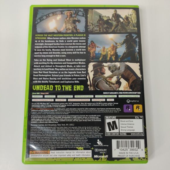 Red Dead Redemption: Undead Nightmare (Microsoft Xbox 360, 2010) COMPLETE W Map - Picture 2 of 3